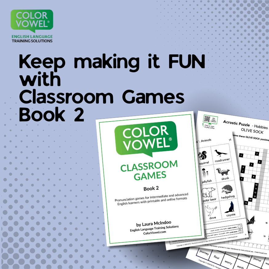 NEW - Color Vowel® Classroom Games Book 2