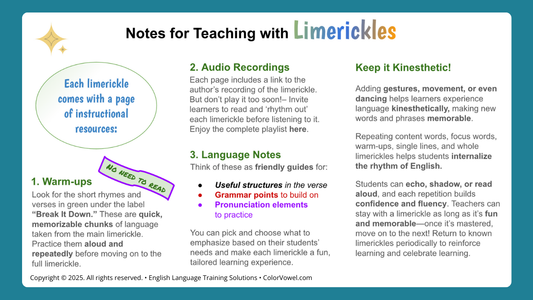 NEW - Color Vowel® Limerickles