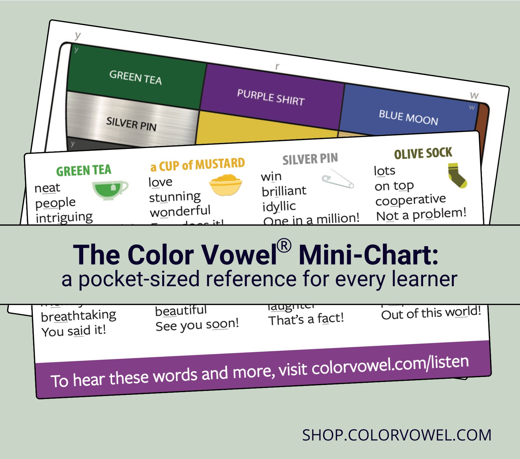 MiniCharts, 5th edition, pack of 50 Color Vowel®