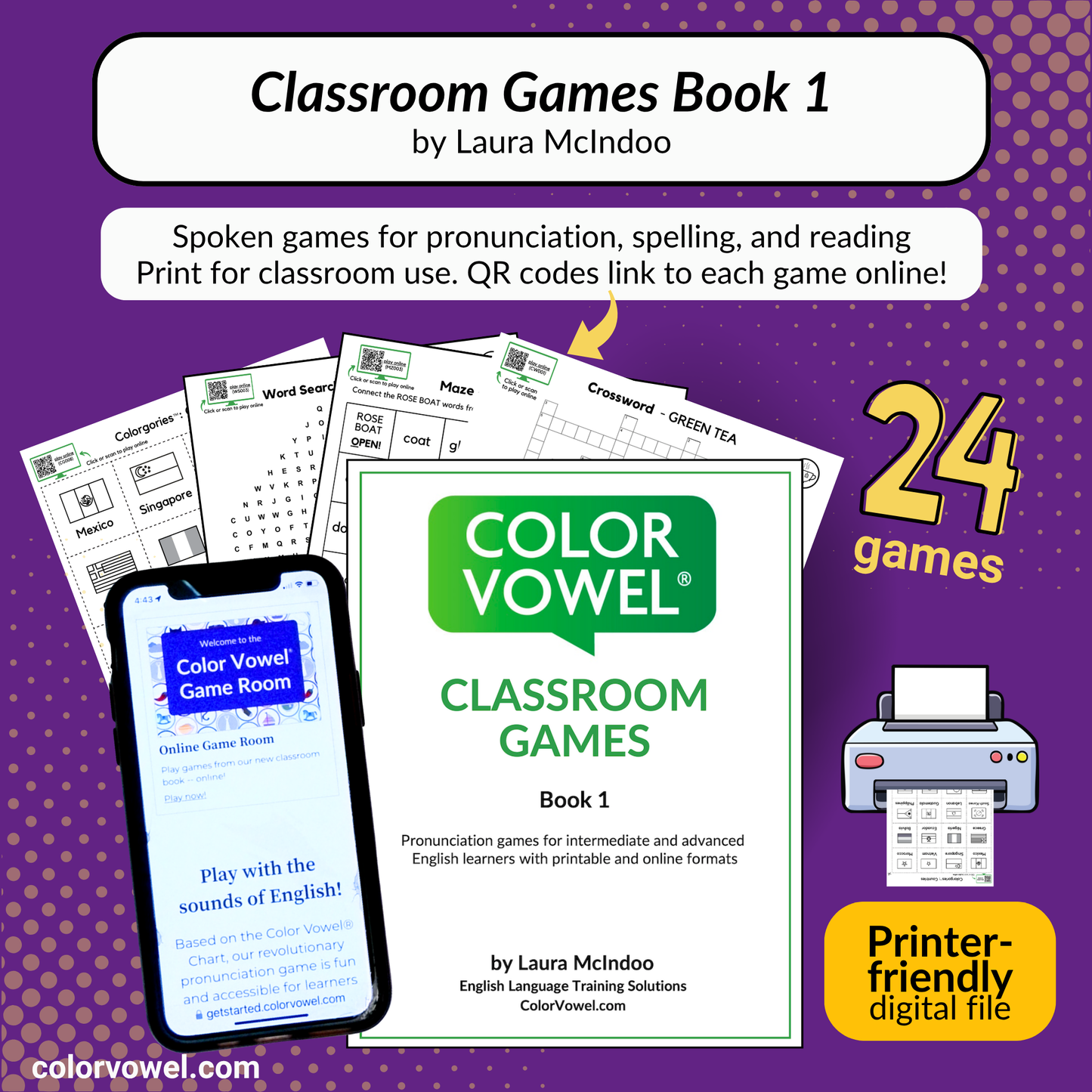 Color Vowel® Classroom Games Book 1
