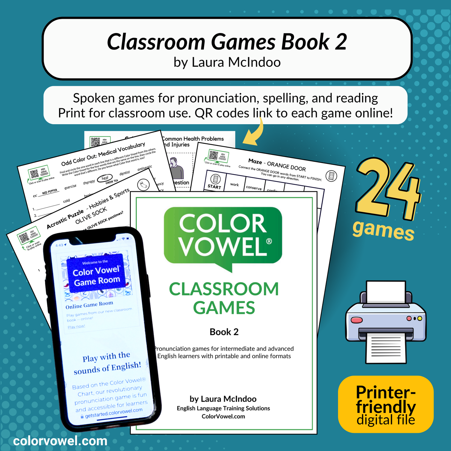 NEW - Color Vowel® Classroom Games Book 2