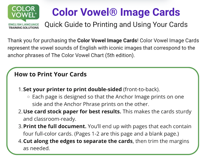 Image Cards - Download and Print!