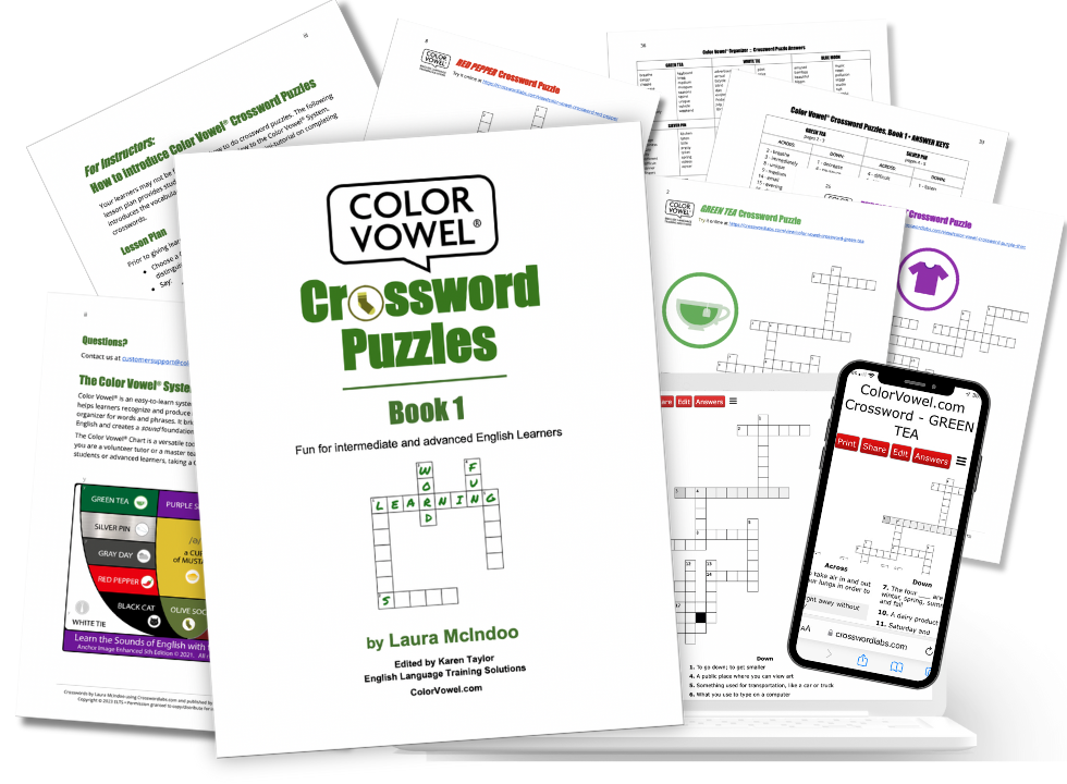 Color Vowel® Crossword Puzzles: Book 1