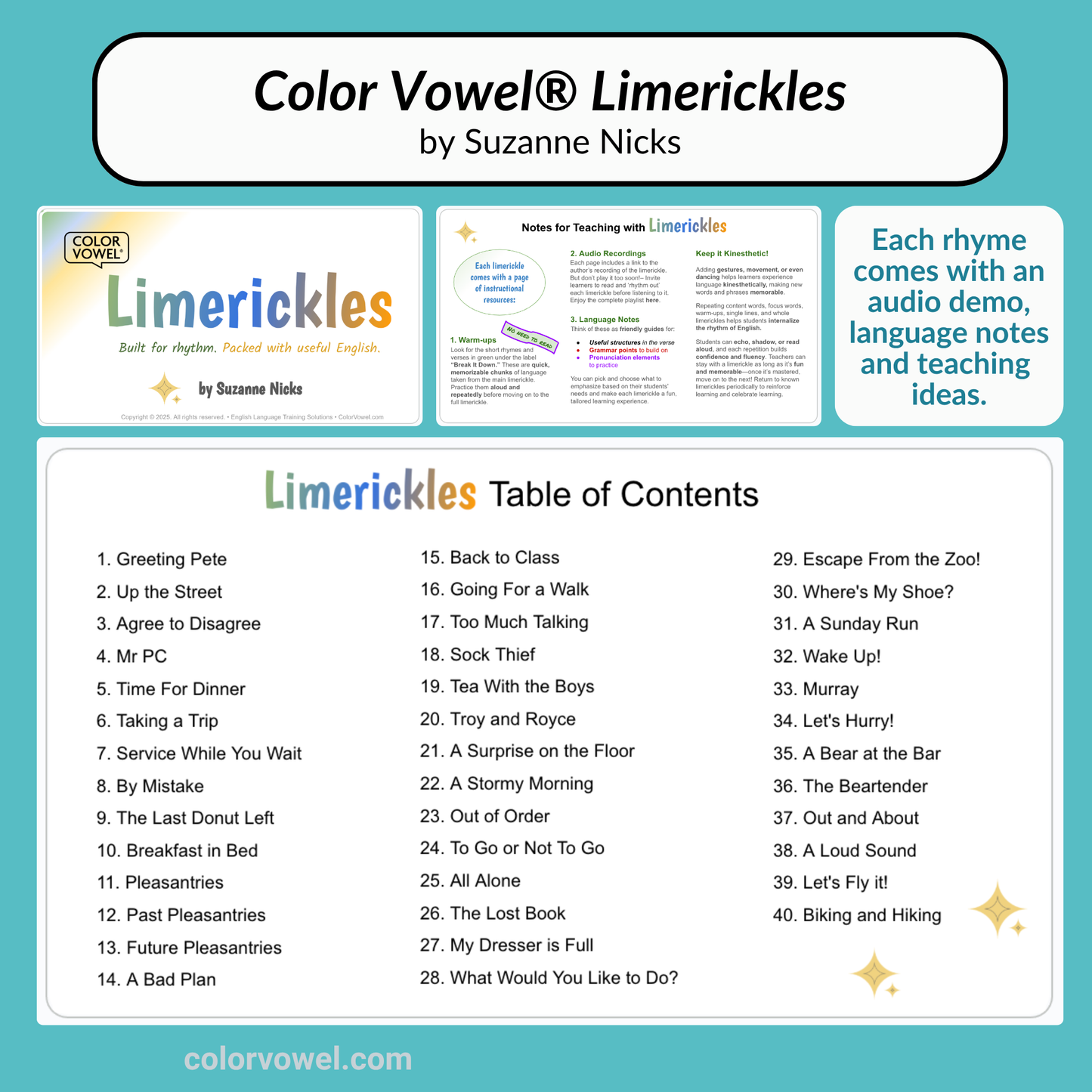 NEW - Color Vowel® Limerickles