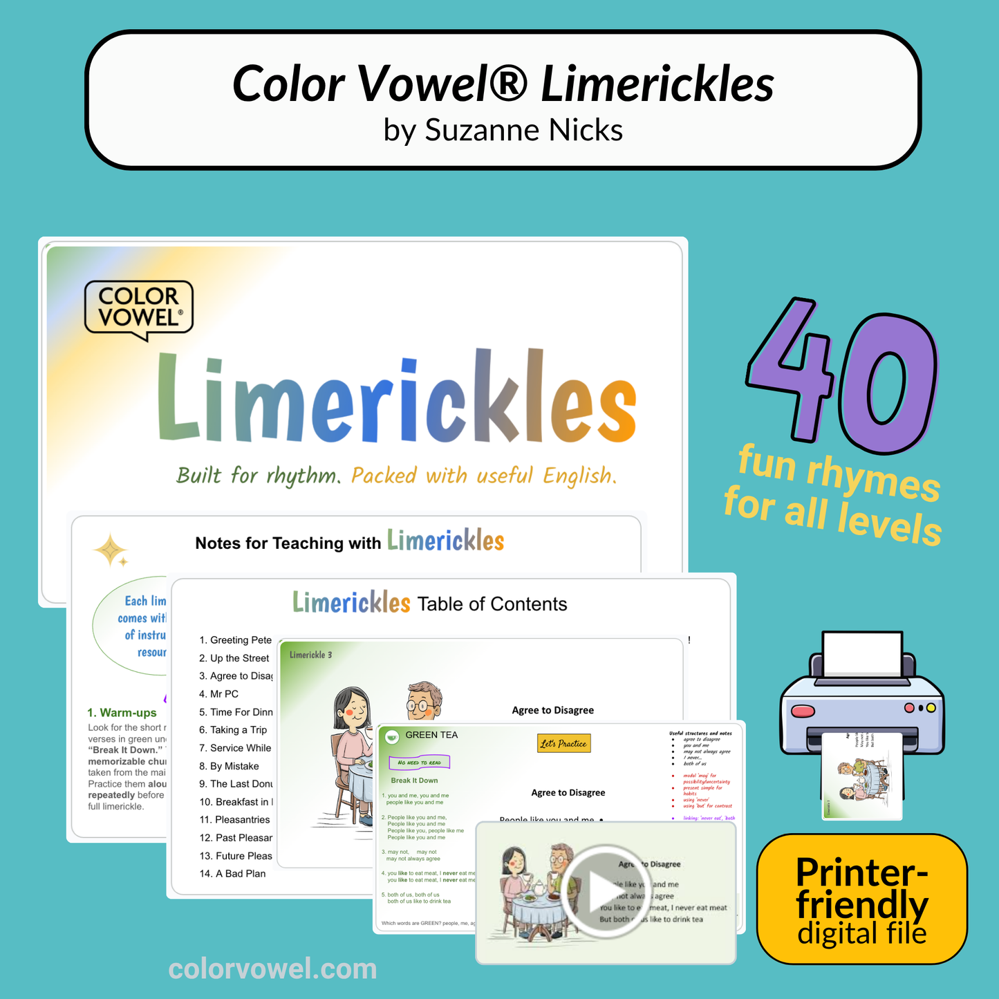 NEW - Color Vowel® Limerickles